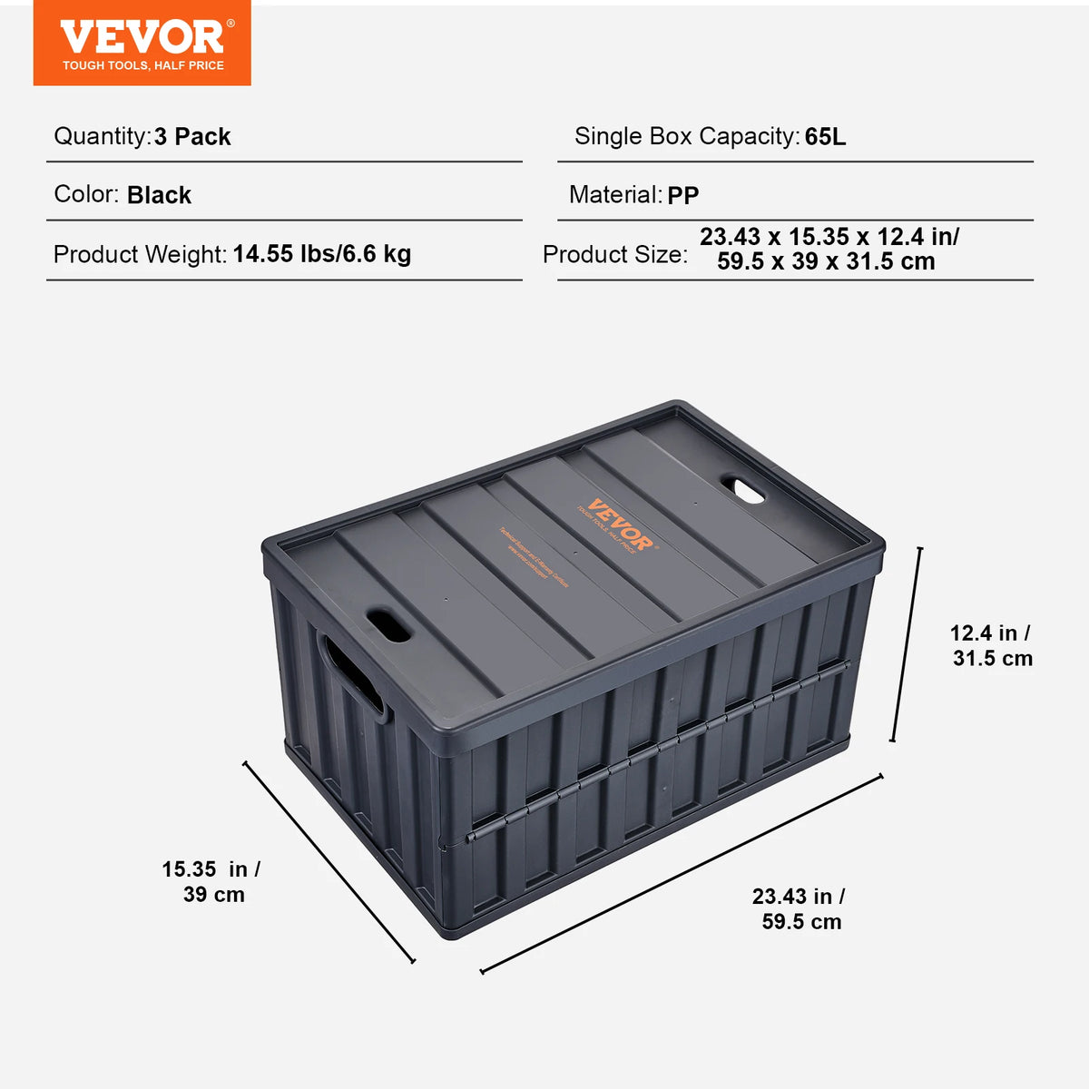 Storage Bins, Collapsible 3-Pack