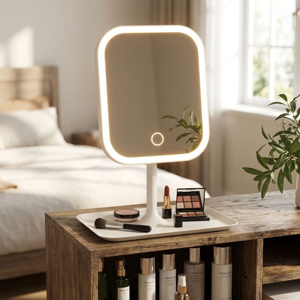 LED Vanity Mirror, Rechargeable Portable Dimmable