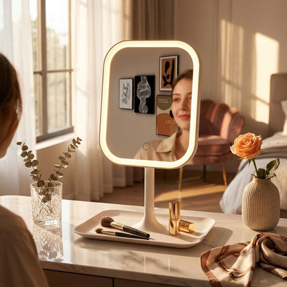 LED Vanity Mirror, Rechargeable Portable Dimmable