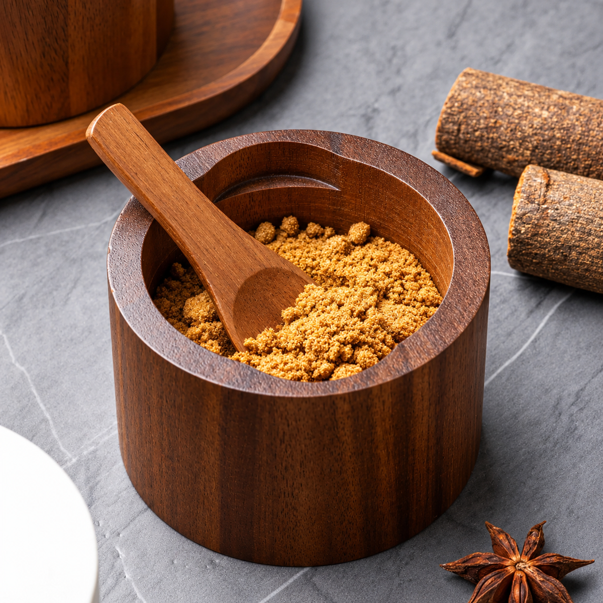 Wood Salt & Spice Container