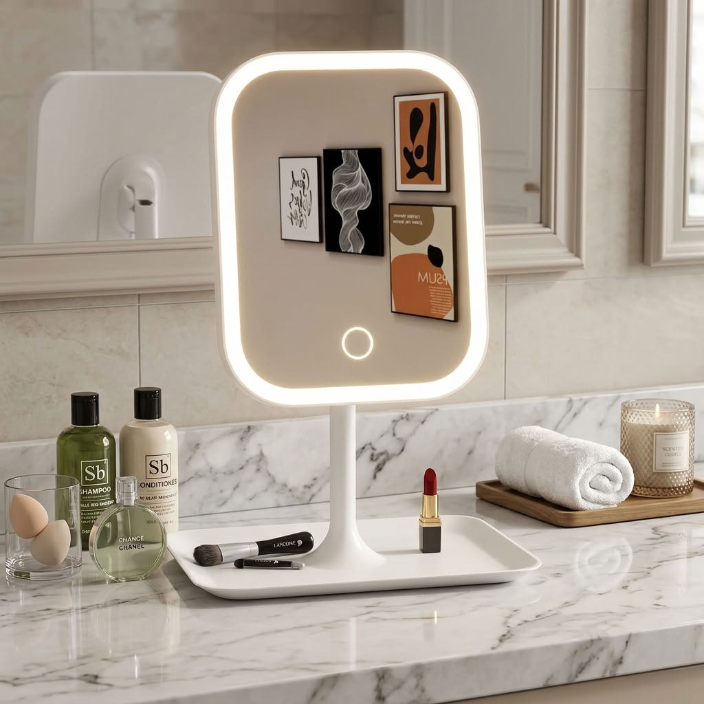 LED Vanity Mirror, Rechargeable Portable Dimmable