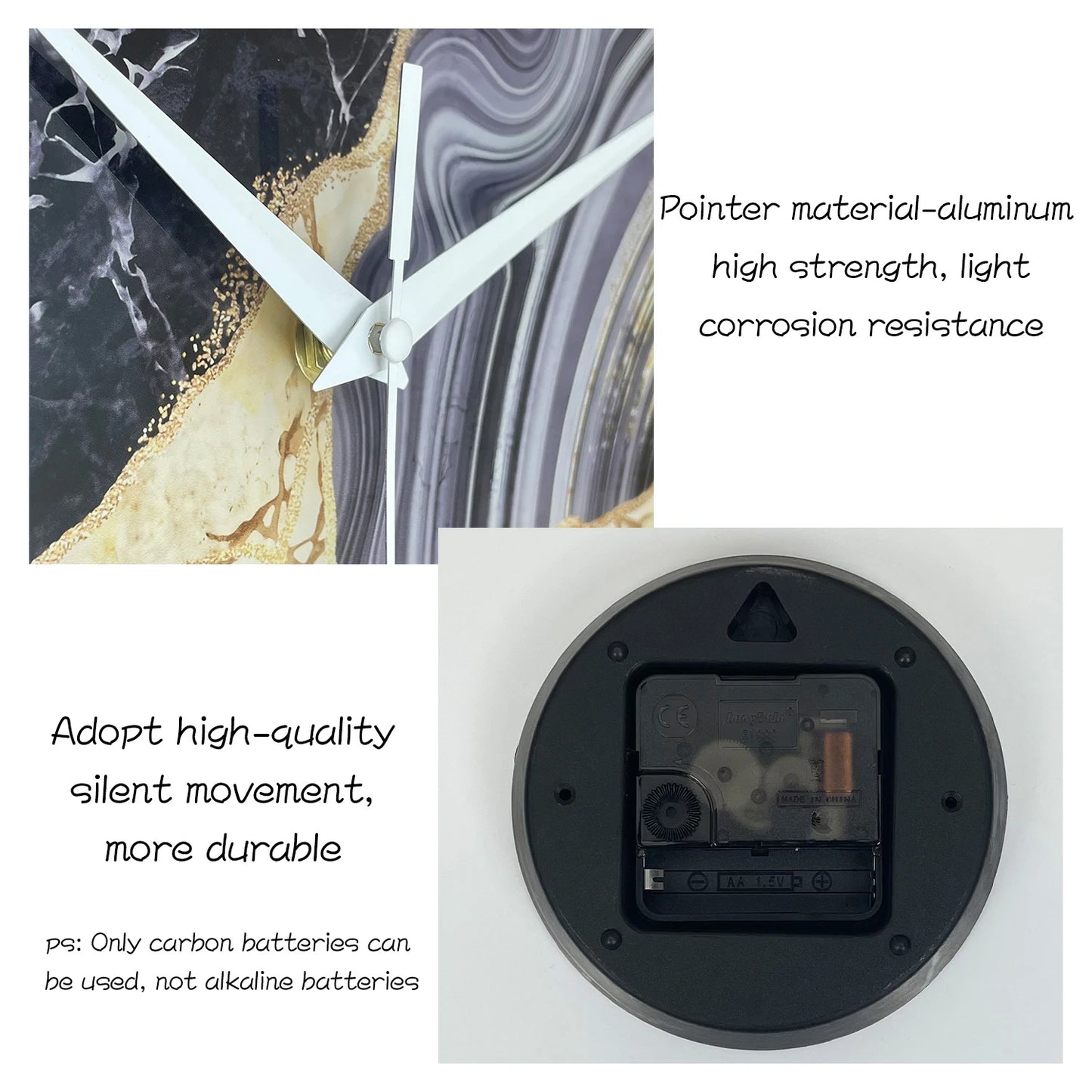 Marble Tempered Glass Wall Clock