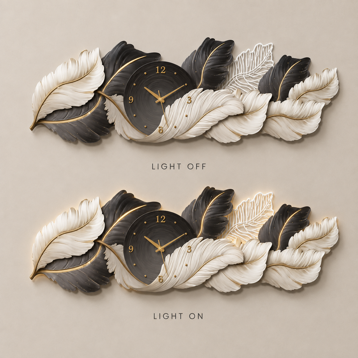 Sculptural Leaf Wall Clock