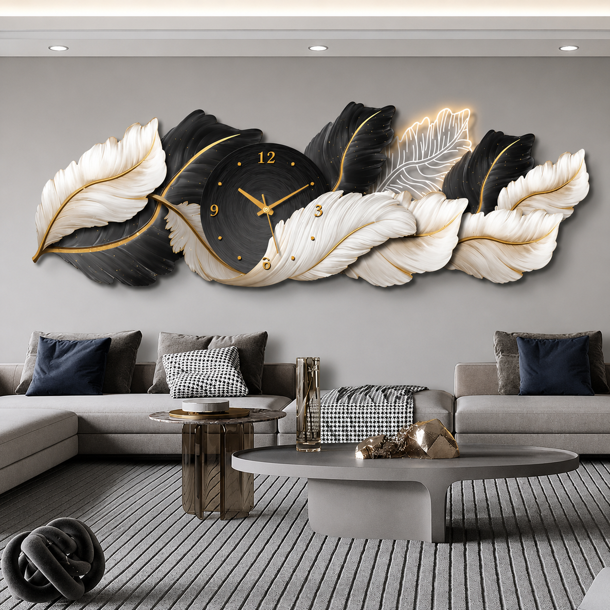 Sculptural Leaf Wall Clock