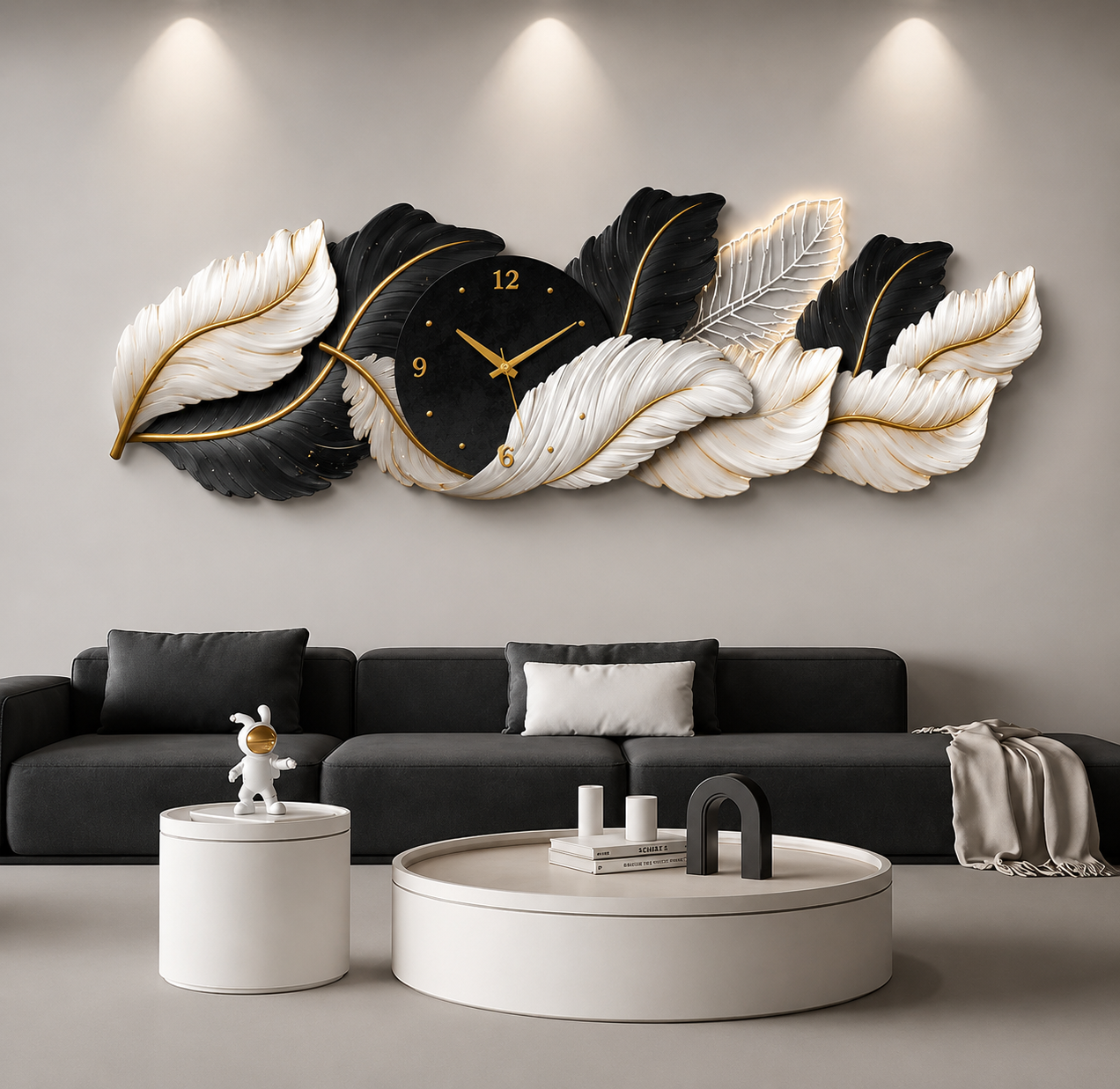 Sculptural Leaf Wall Clock