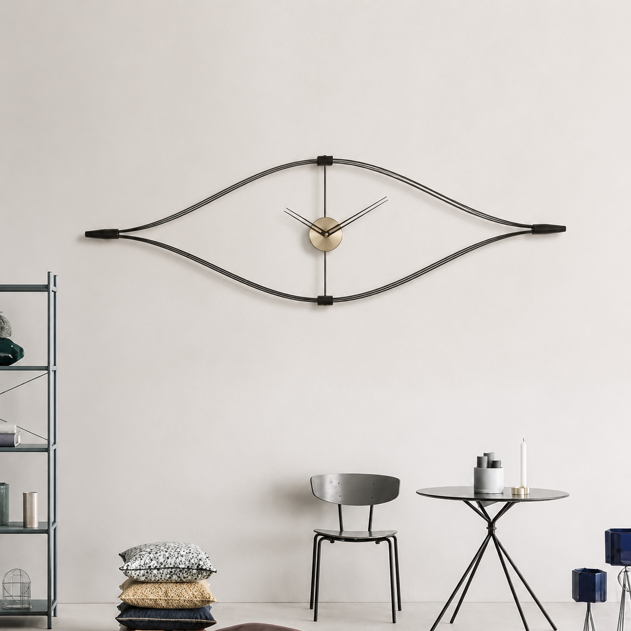 Sculptural Linear Wall Clock