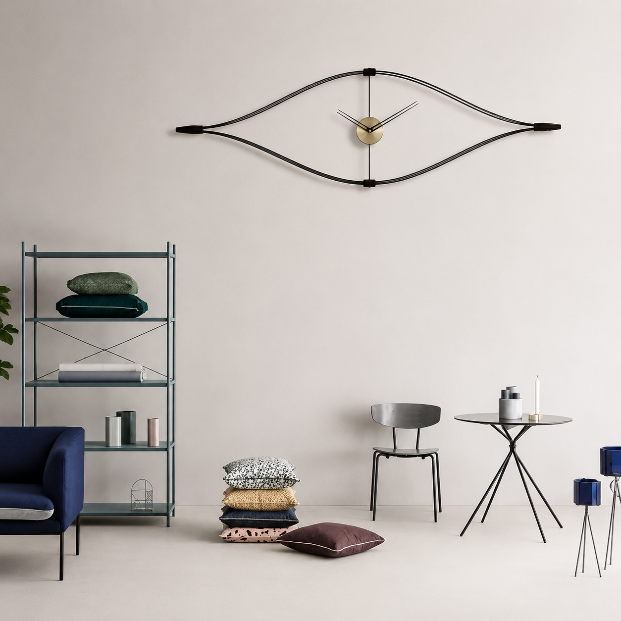 Sculptural Linear Wall Clock