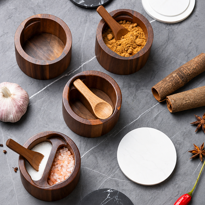 Wood Salt & Spice Container