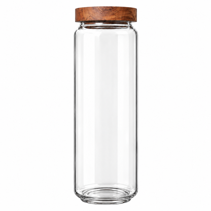 Glass Storage Jars with Acacia Wood Lids