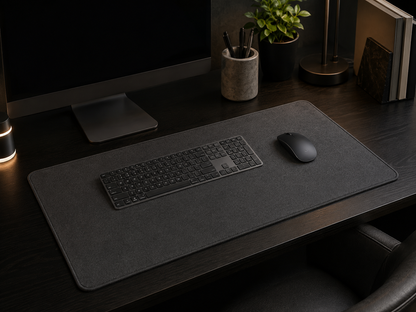 Cotton & Linen Desk Mat – Mouse Pad with Non-Slip Rubber Base