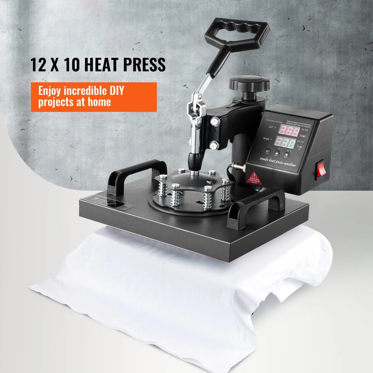 Heat Press Machine, 12×10" Swing-Away Digital