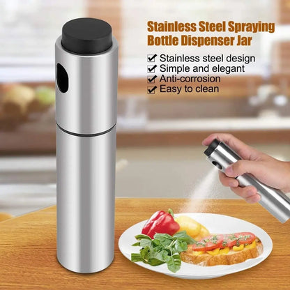 Stainless Steel Oil Sprayer – Refillable Kitchen Spray Bottle