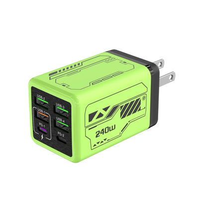 6-Port 240W GaN Wall Hub – USB-C & USB-A Fast Charging