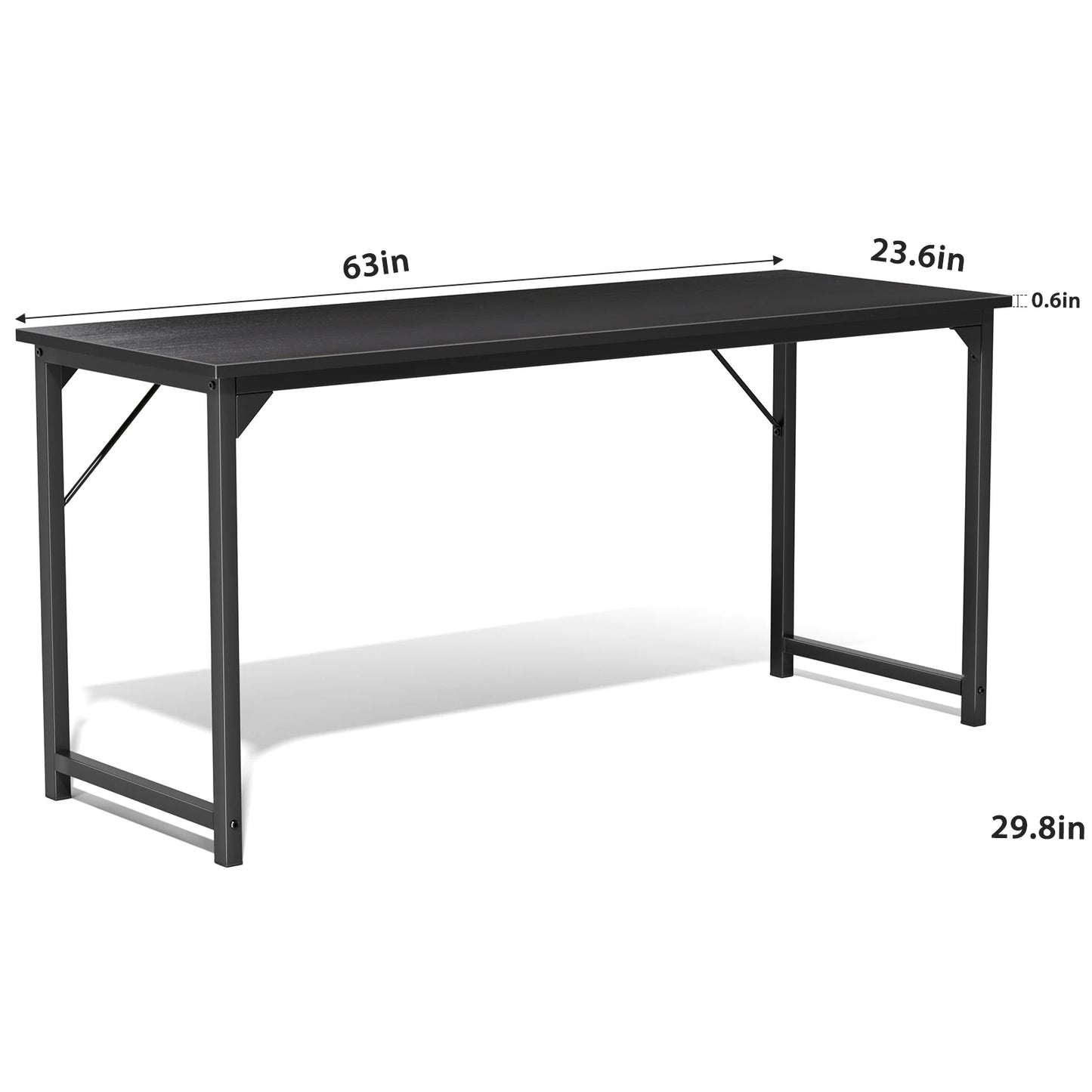 Computer Desk – Modern Minimalist Writing Table with Metal Frame