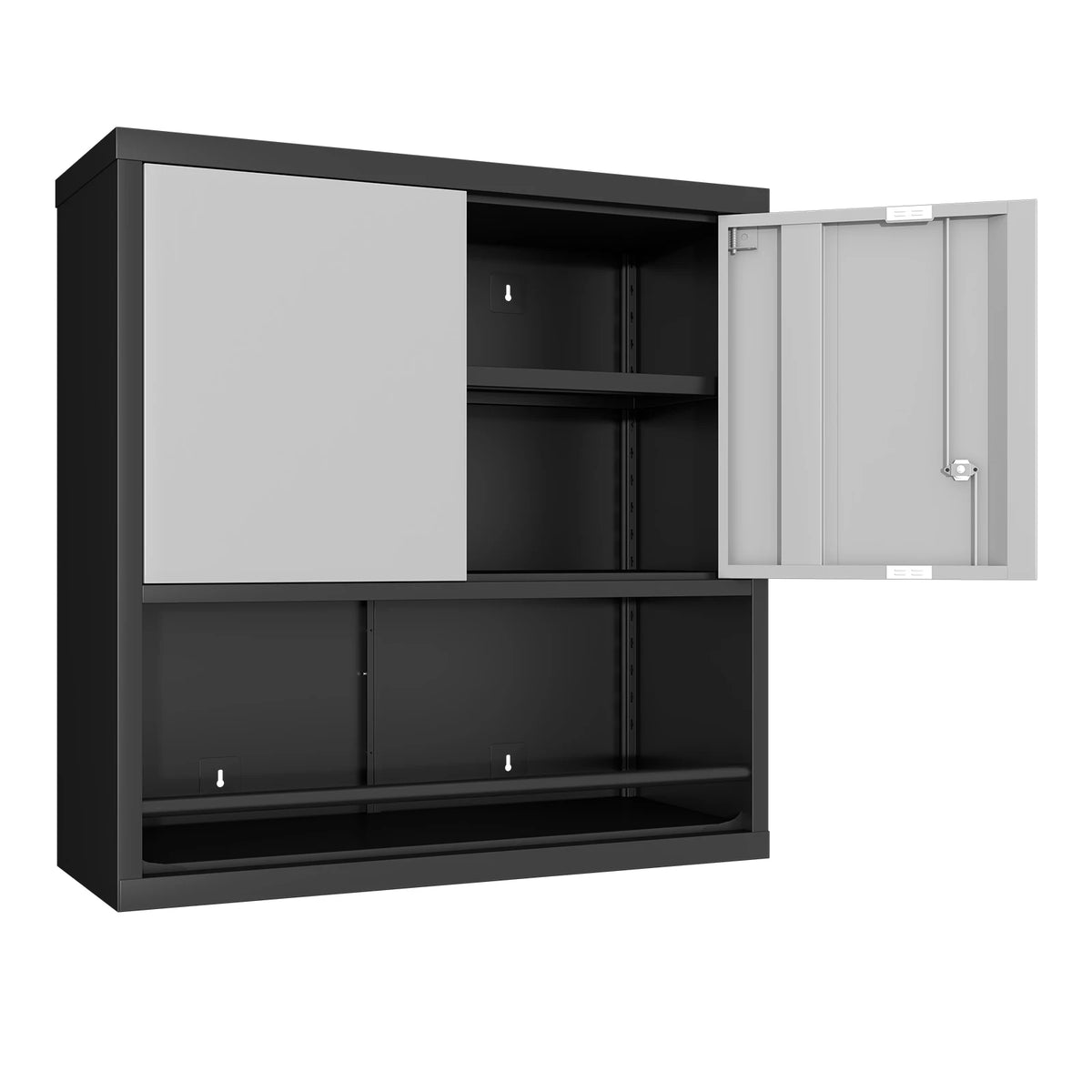 Wall Mounted Lockable Steel Storage Cabinet with Adjustable Shelves