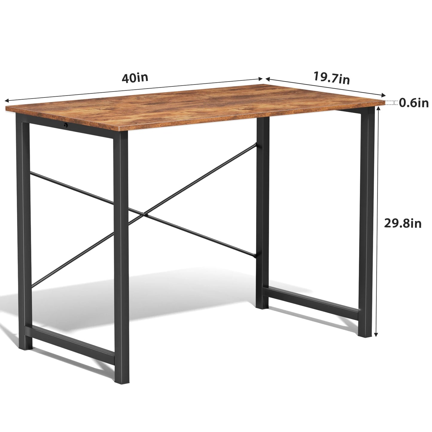Computer Desk – Modern Minimalist Writing Table with Metal Frame