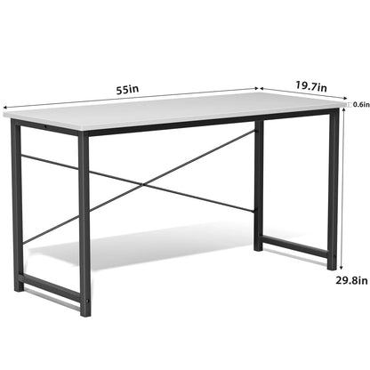 Computer Desk – Modern Minimalist Writing Table with Metal Frame