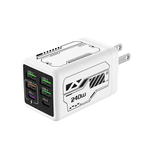 6-Port 240W GaN Wall Hub – USB-C & USB-A Fast Charging