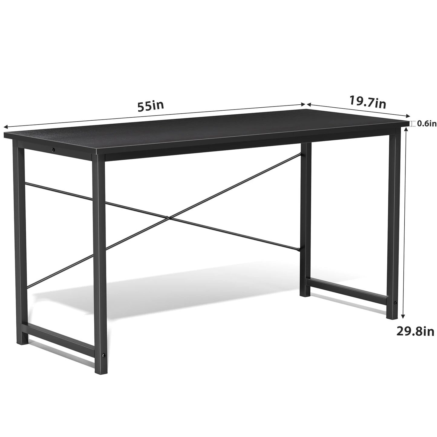 Computer Desk – Modern Minimalist Writing Table with Metal Frame