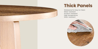 32-Inch Round Coffee Table – 2-Tier Wood Center Table with Storage