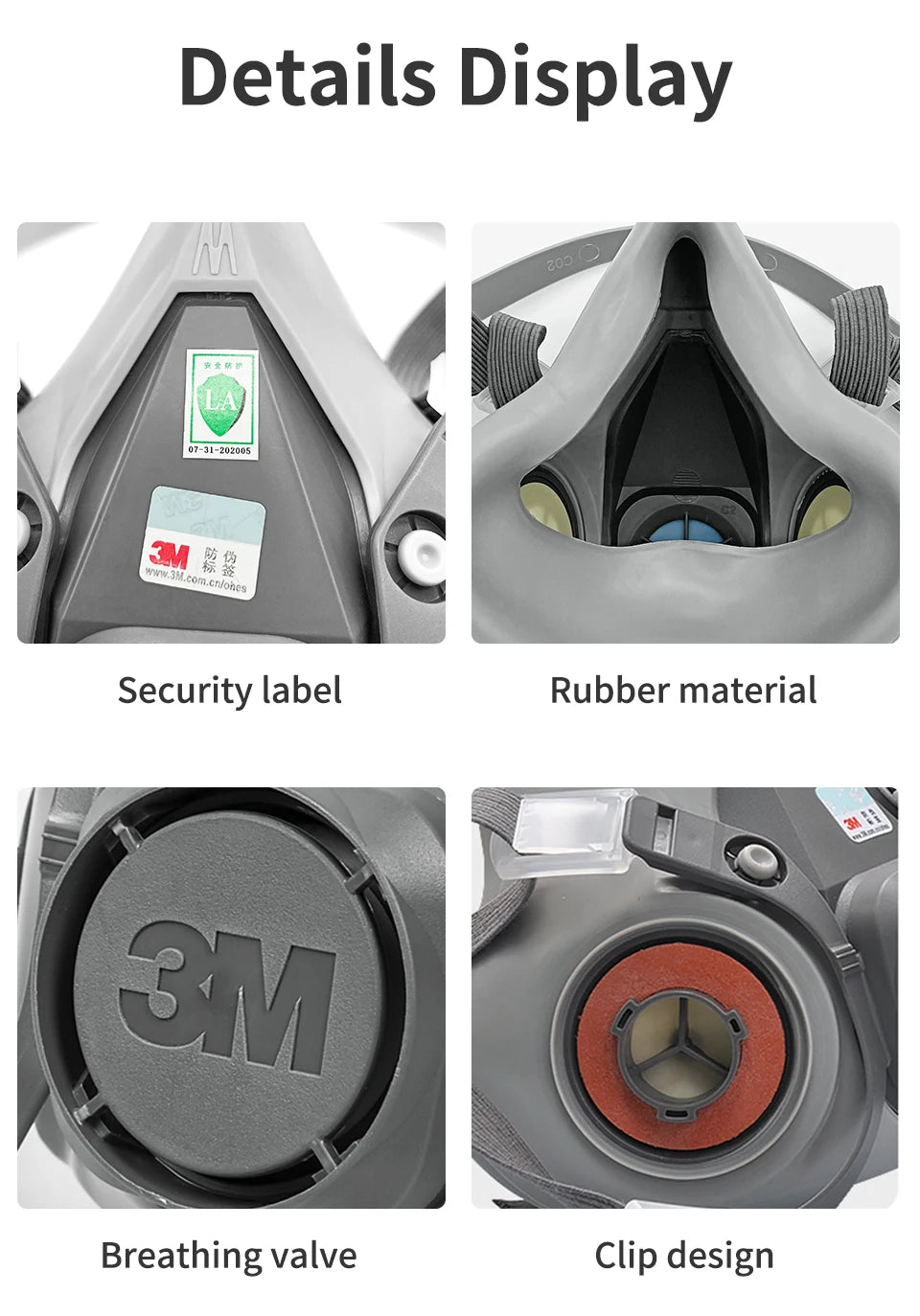 3M 6200/6100 Reusable Half Mask Respirator – Rubber Chemical Dust Mask