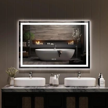 LED Bathroom Mirror, Front & Backlit Dimmable