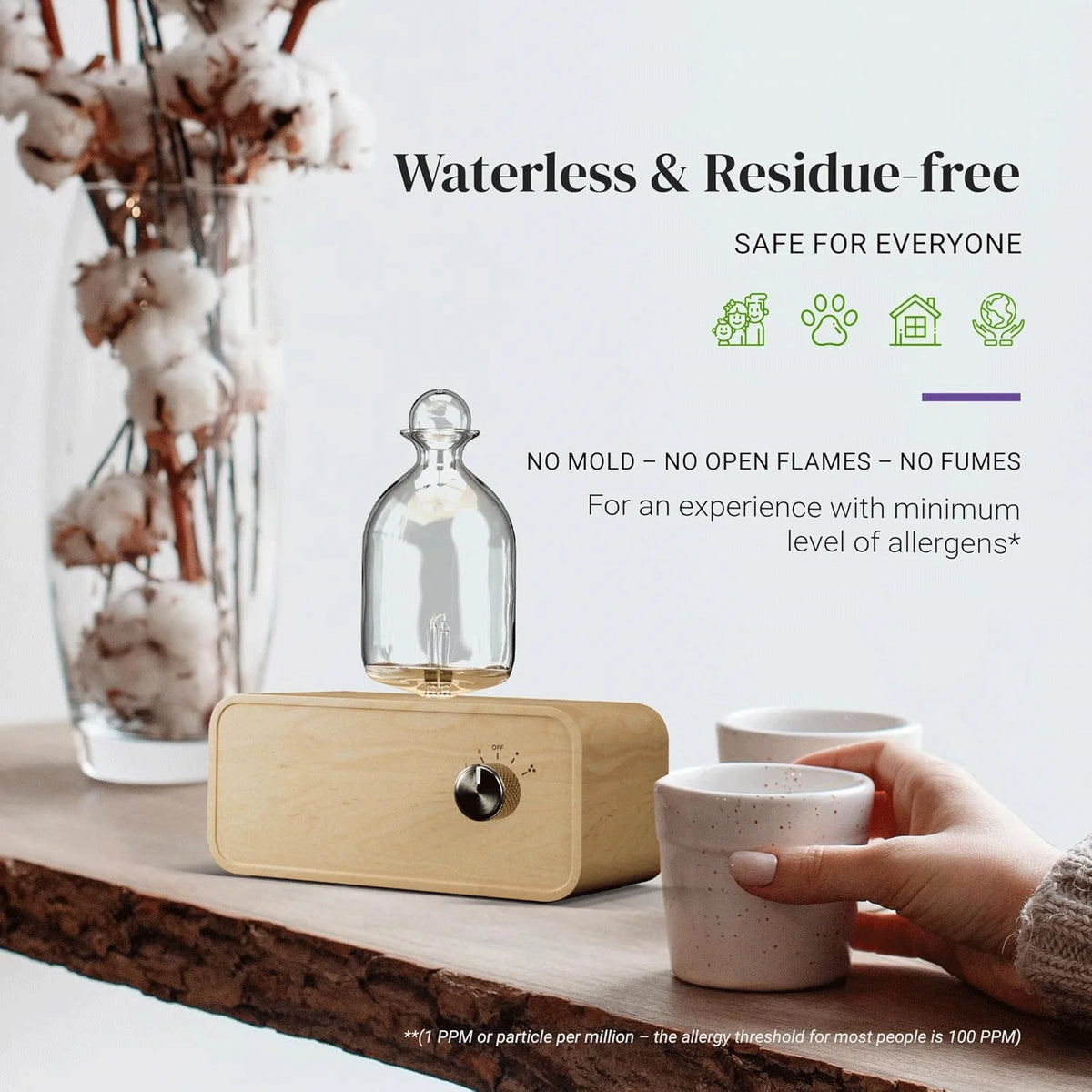 Waterless Glass & Wood Essential Oil Diffuser