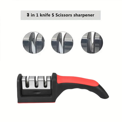 Knife Sharpener, 3-Stage Manual Sharpening Tool