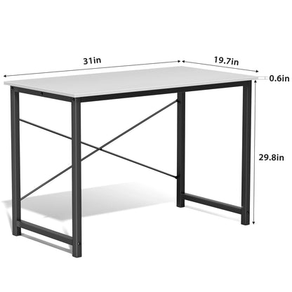 Computer Desk – Modern Minimalist Writing Table with Metal Frame