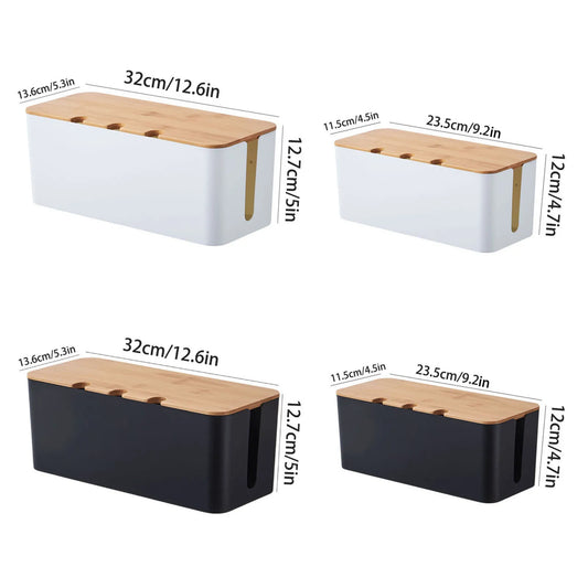 Cable Management Box, Wood Style