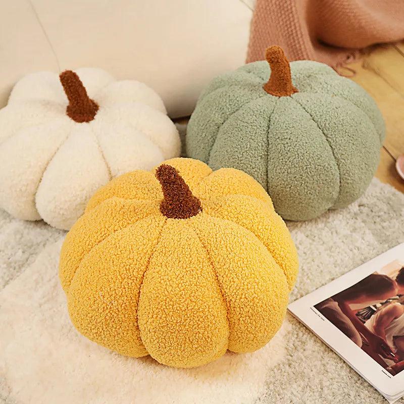 Plush Pumpkin Seat Cushion, Soft Sofa & Window Pillow, 15–35 cm