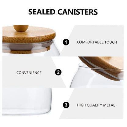 Wooden Lid Glass Sealed Jar Food Container Tea candy Kitchen Storage Bottle Jar Large Capacity Sealed For Kitchen Mason Jars