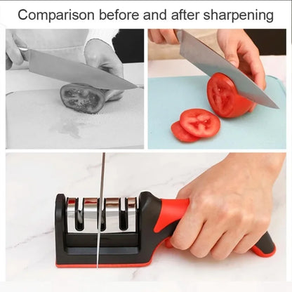 Knife Sharpener, 3-Stage Manual Sharpening Tool