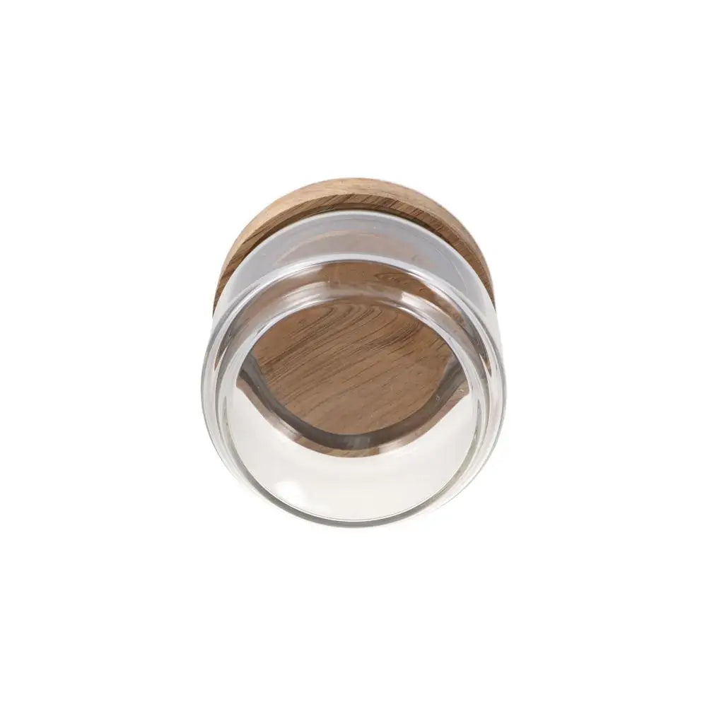 Multi-Use Wooden Lid Glass Food Storage Jar Clear Thicken Airtight Canisters Coffee Beans Round Food Storage Containers Sugar