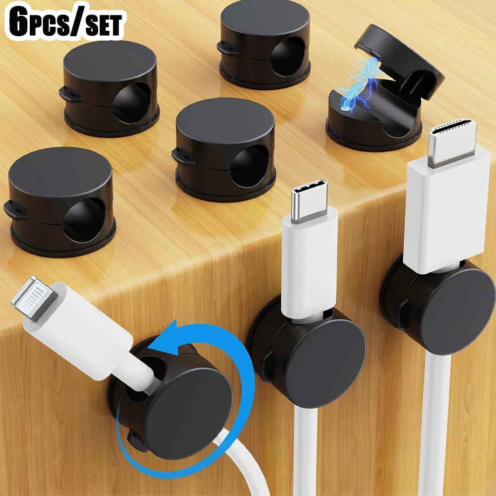 Magnetic Cable Clips – 6PCS Adjustable Cord Organizer Holder