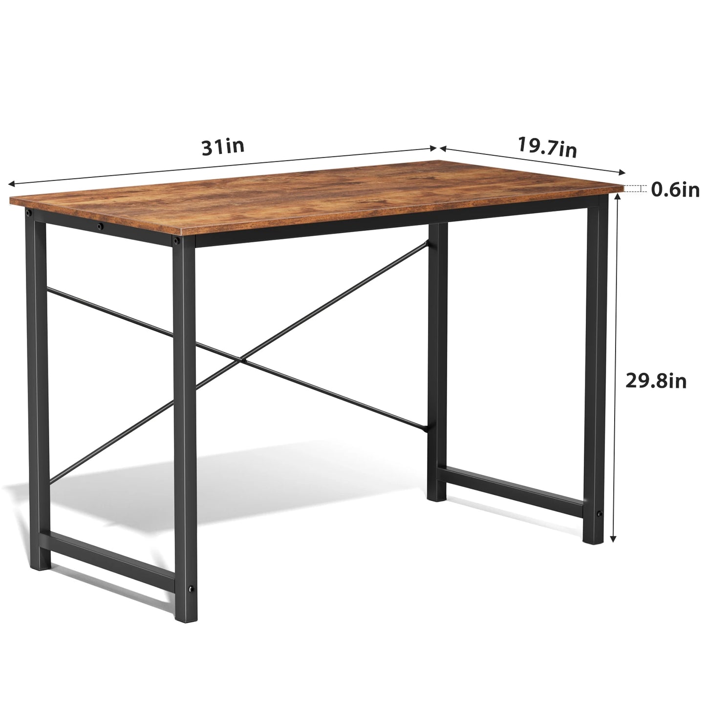 Computer Desk – Modern Minimalist Writing Table with Metal Frame