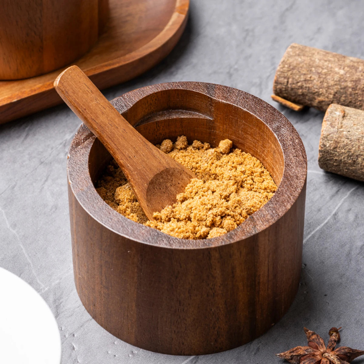 Acacia Wood Spice Jar