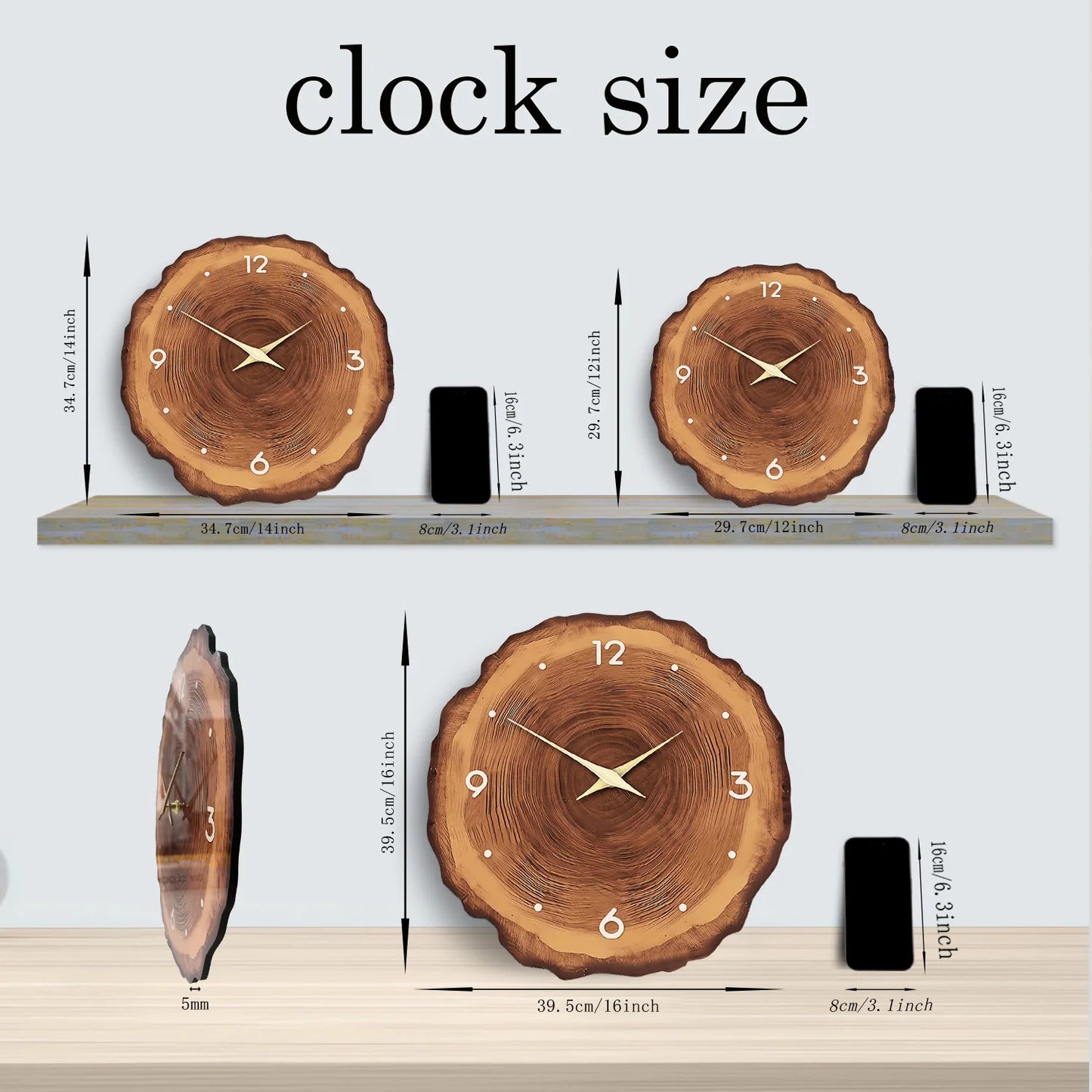 Wood Ring Veneer Wall Clock