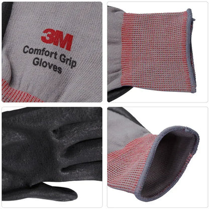 3M Nitrile Coated Work Gloves – 10 Pairs, Breathable Anti-Slip Knit Fabric