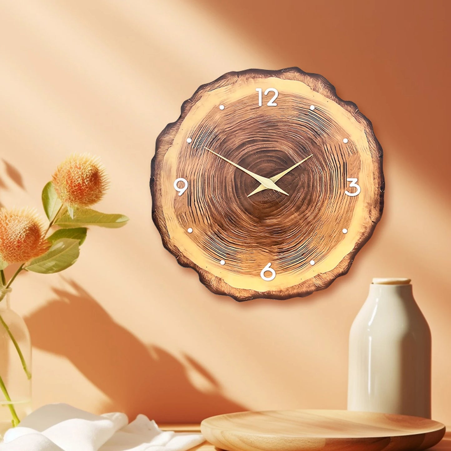Wood Ring Veneer Wall Clock