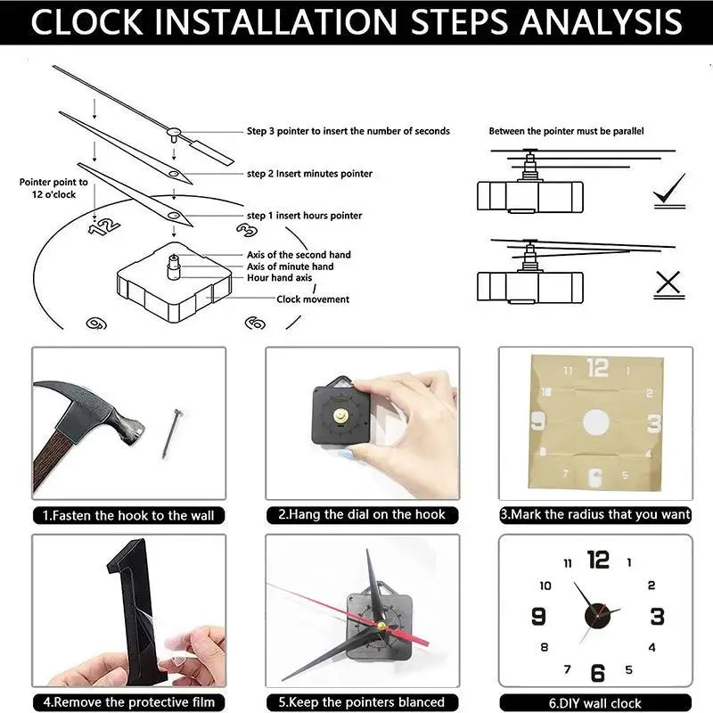 Frameless DIY Acrylic Wall Clock