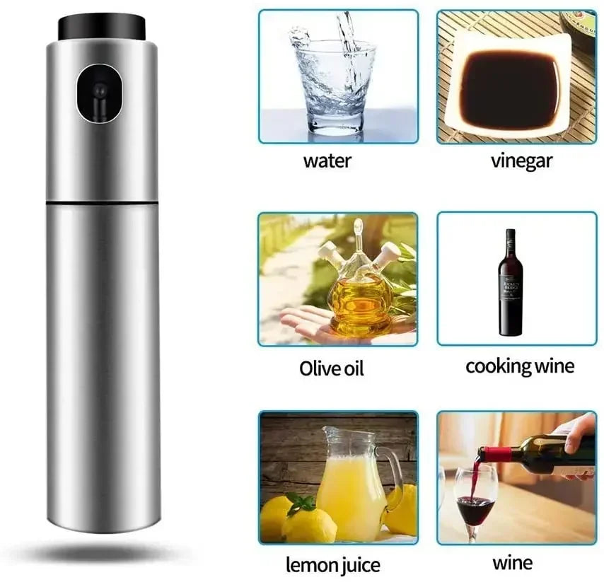 Stainless Steel Oil Sprayer – Refillable Kitchen Spray Bottle