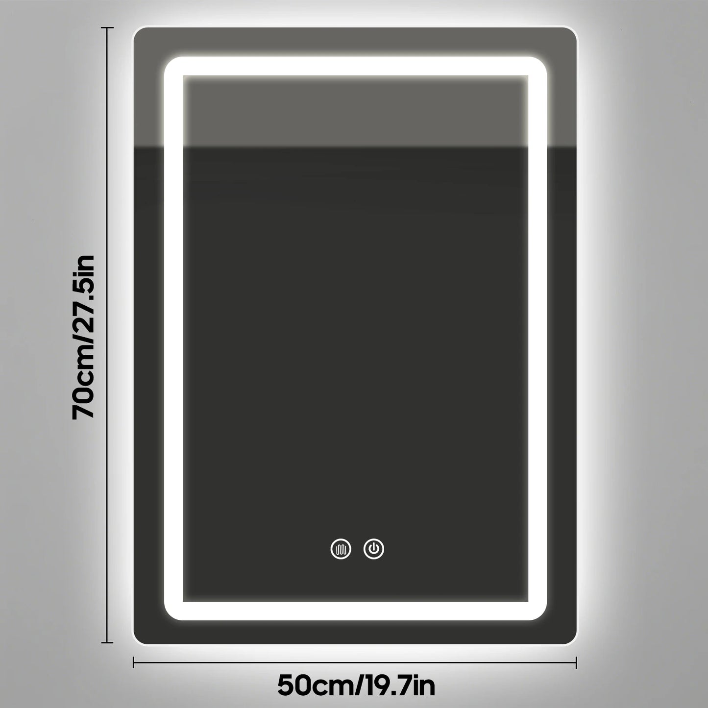 LED Bathroom Mirror, Wall-Mounted Anti-Fog Dimmable