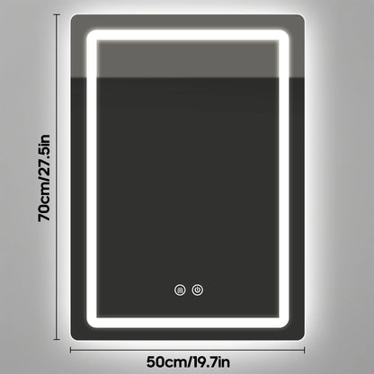 LED Bathroom Mirror, Wall-Mounted Anti-Fog Dimmable