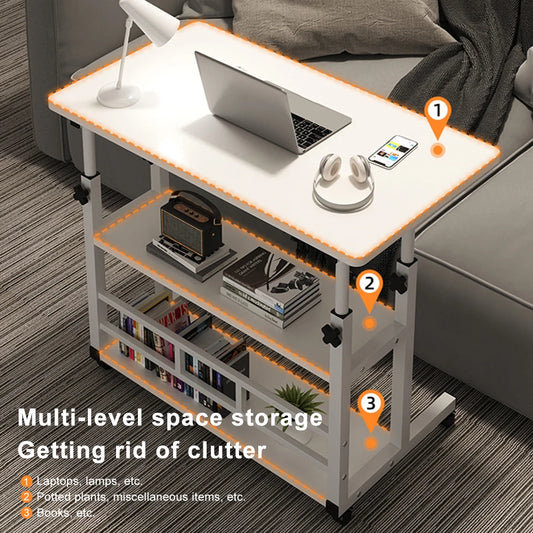 Laptop Desk, Height Adjustable Rolling