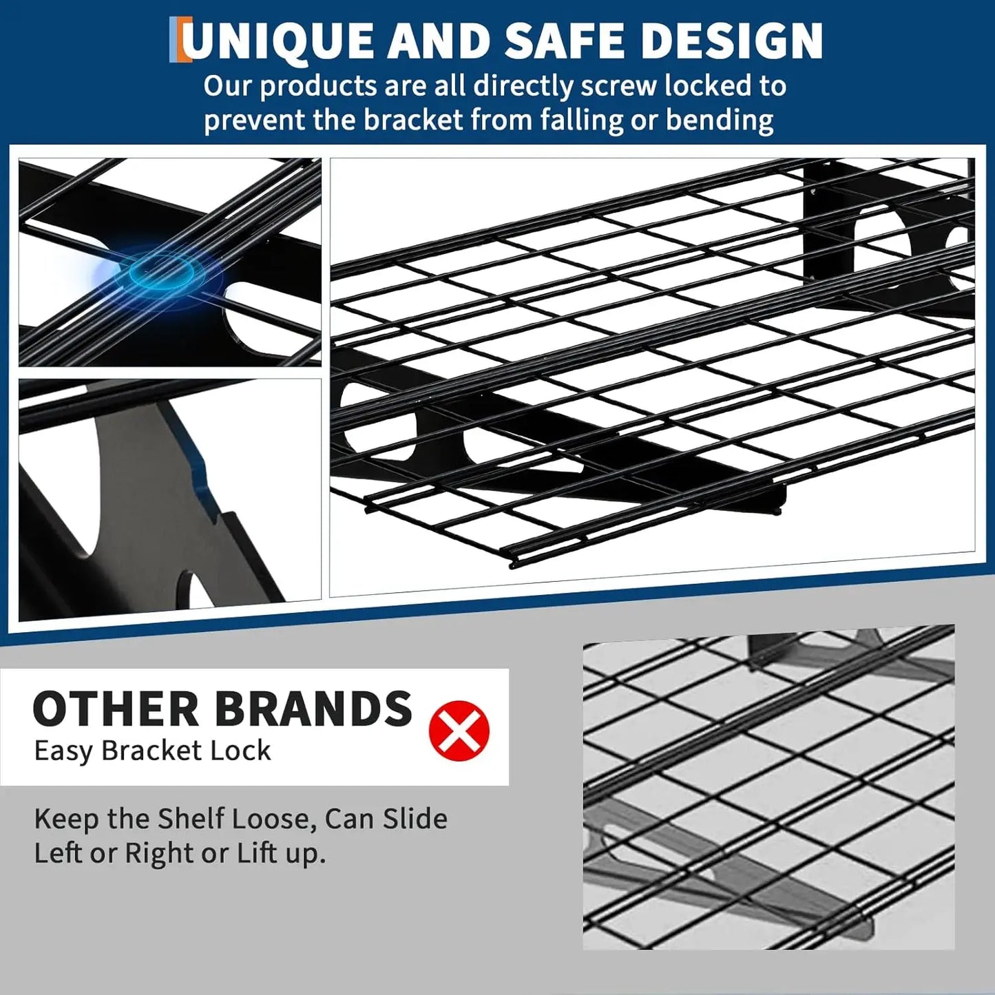 2-Pack Garage Wall Shelving – 2x6ft Heavy Duty Metal Storage Rack