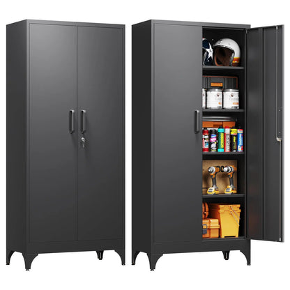 Yizosh Metal Garage Storage Cabinet – Rolling Steel with Locking Doors