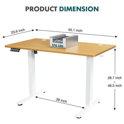 Electric Standing Desk – Height Adjustable Ergonomic Home Office PC Table