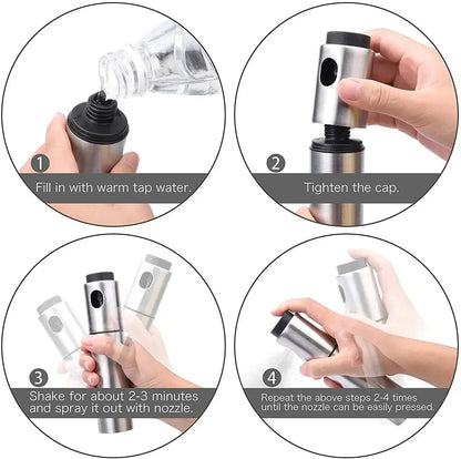 Stainless Steel Oil Sprayer – Refillable Kitchen Spray Bottle