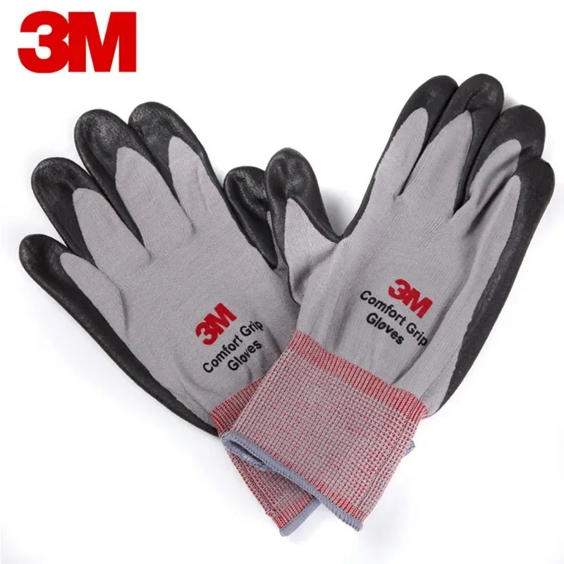 3M Nitrile Coated Work Gloves – 10 Pairs, Breathable Anti-Slip Knit Fabric